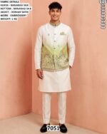 Men Kurta Set With Designer Satin Jacket