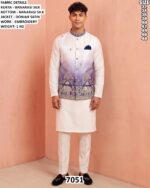 Men Kurta Set With Designer Satin Jacket