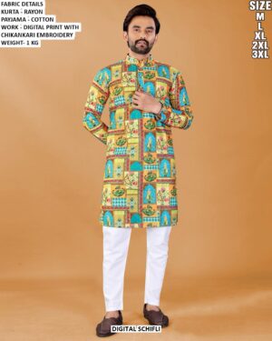 Premium Rayon Kurta And Cotton Pajama Set