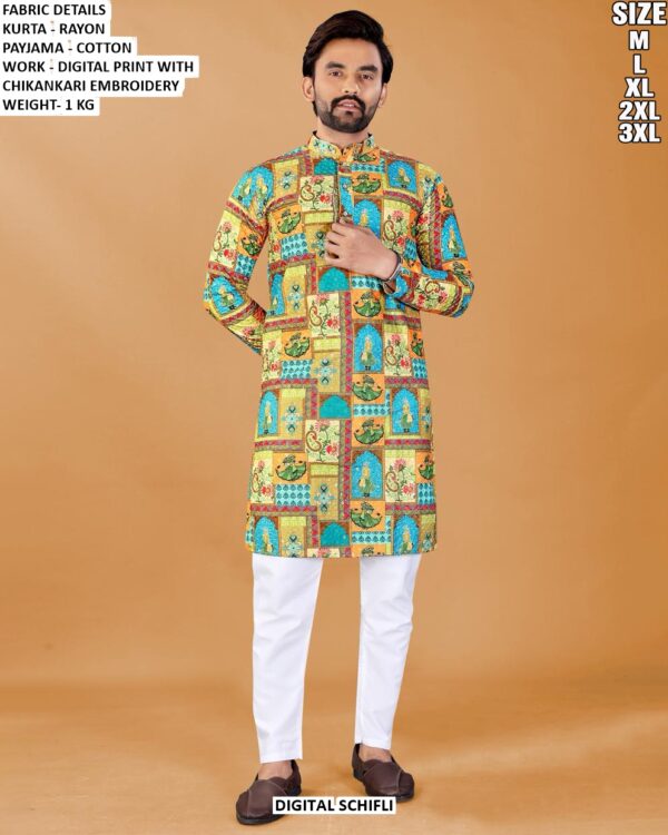 Premium Rayon Kurta And Cotton Pajama Set