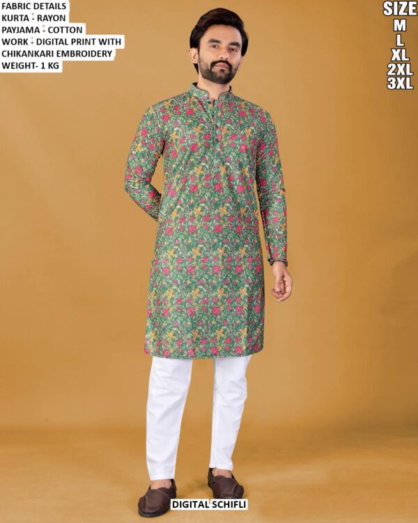 Premium Rayon Kurta And Cotton Pajama Set
