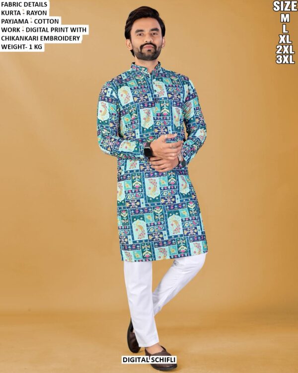 Premium Rayon Kurta And Cotton Pajama Set