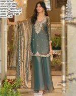 Festive Wear Satin Suit With Matching Dupatta