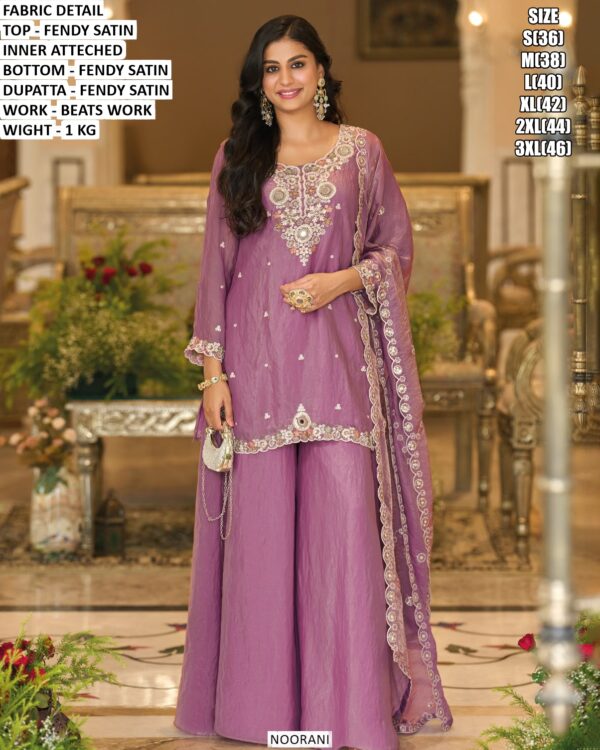 Festive Wear Satin Suit With Matching Dupatta