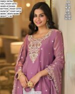 Festive Wear Satin Suit With Matching Dupatta