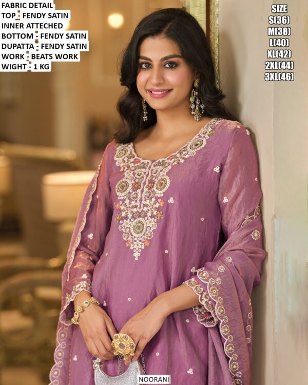 Festive Wear Satin Suit With Matching Dupatta