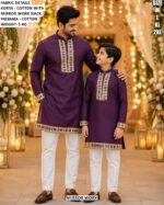 Matching Father And Son Cotton Kurta Pajama Set