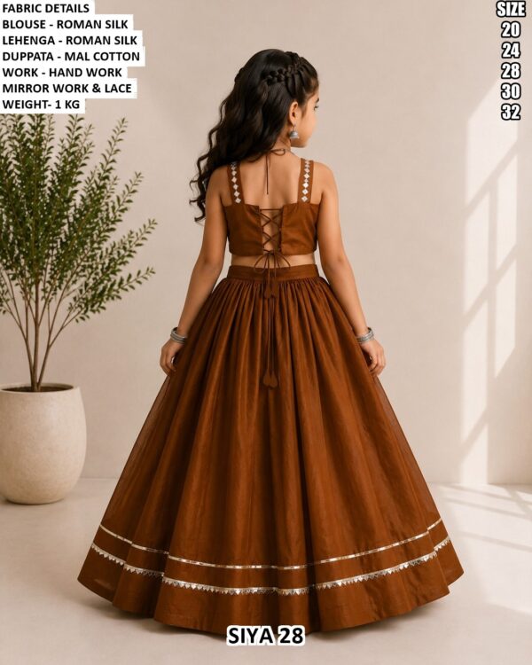 Kids Roman Silk Lehenga For Navratri Night