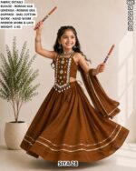 Kids Roman Silk Lehenga For Navratri Night