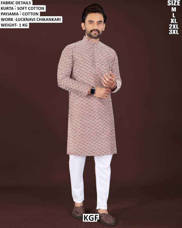 Traditional Chikankari Kurta Pajama Set For Men
