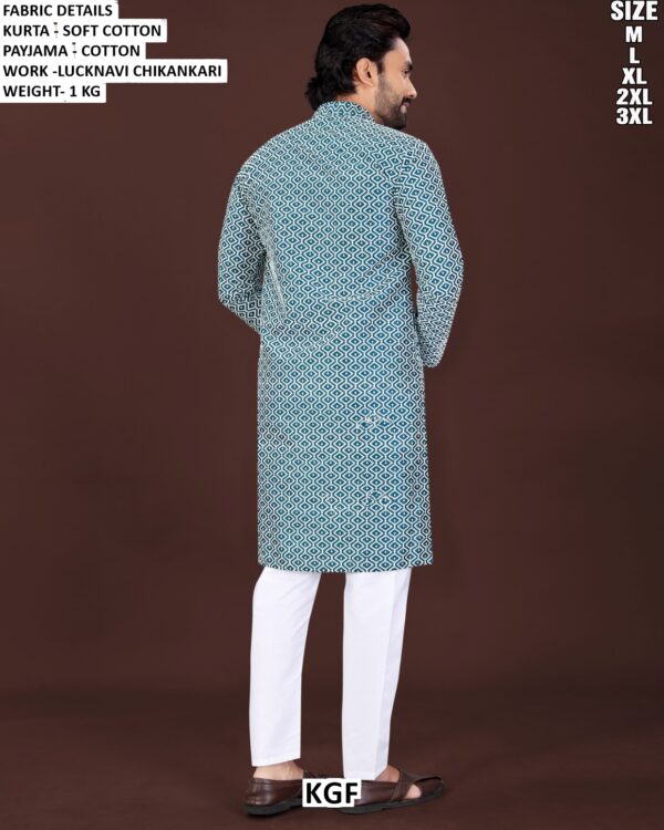 Traditional Chikankari Kurta Pajama Set For Men