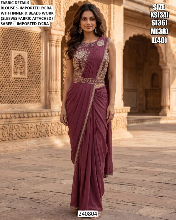 Imported Lycra Party Wear Saree With Designer Blouse