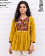 Traditional Gamthi Embroidered Peplum Tunic