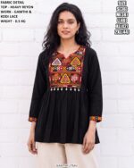 Traditional Gamthi Embroidered Peplum Tunic