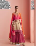 Designer Poncho Style Kaftan With Sharara