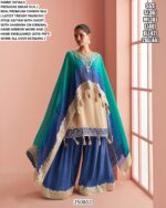 Designer Poncho Style Kaftan With Sharara