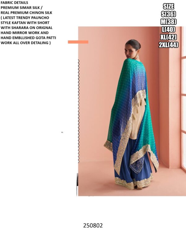 Designer Poncho Style Kaftan With Sharara