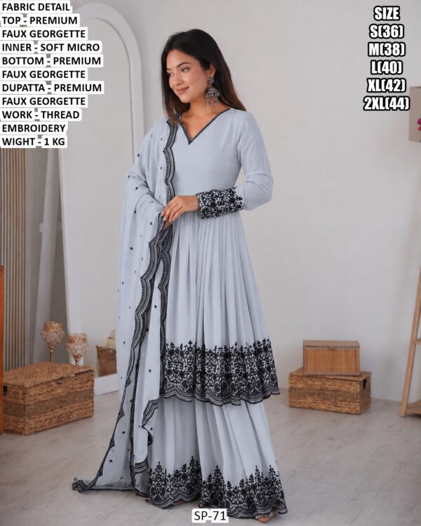 Festive Wear Embroidered Suit With Dupatta