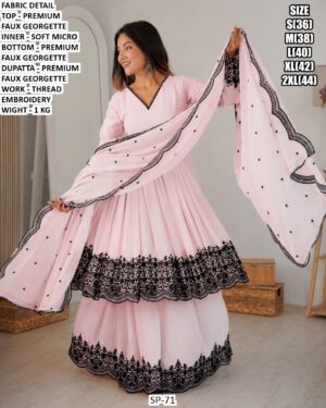 Festive Wear Embroidered Suit With Dupatta