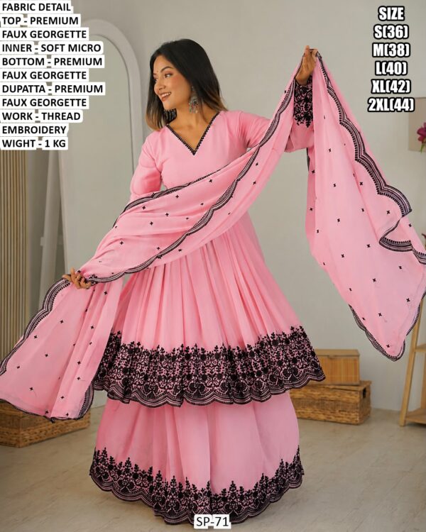 Festive Wear Embroidered Suit With Dupatta