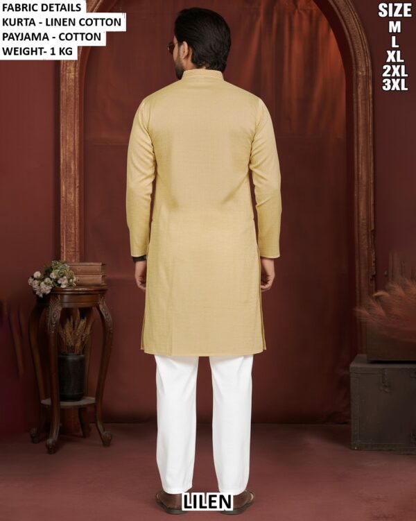 Linen Cotton Kurta Pajama Set For Men