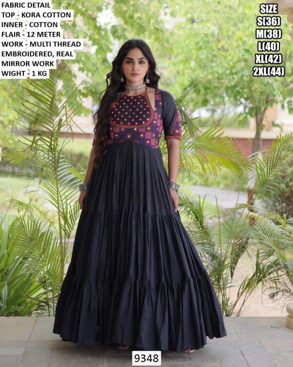Navrtari Traditional Mirror Work Gown