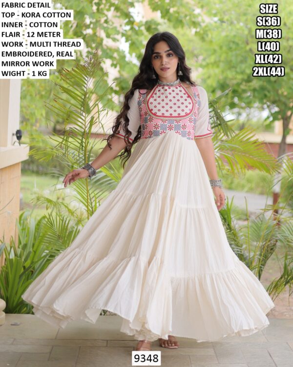 Navrtari Traditional Mirror Work Gown