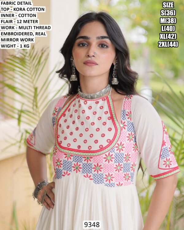 Navrtari Traditional Mirror Work Gown