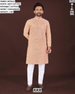 Soft Cotton Chikankari Kurta Pajama Set For Men