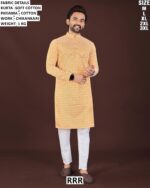 Soft Cotton Chikankari Kurta Pajama Set For Men