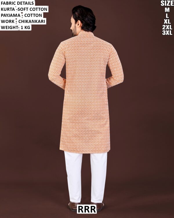 Soft Cotton Chikankari Kurta Pajama Set For Men