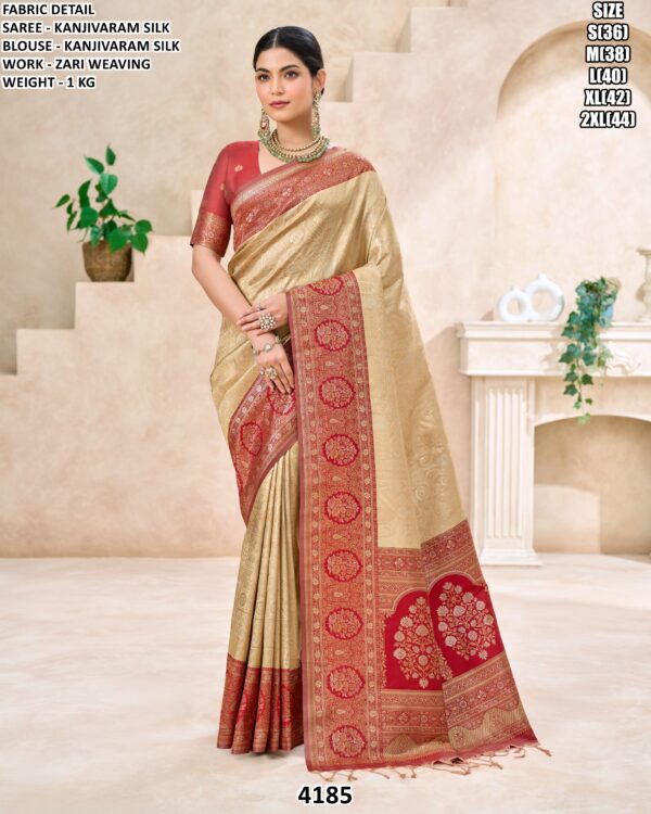Kanjivaram Silk Saree With Traditional Zari Weaving