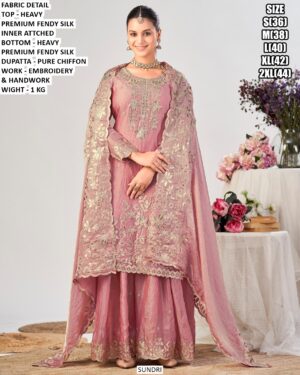 Premium Festive Wear Suit With Chiffon Dupatta