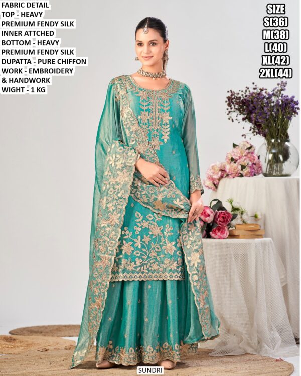 Premium Festive Wear Suit With Chiffon Dupatta