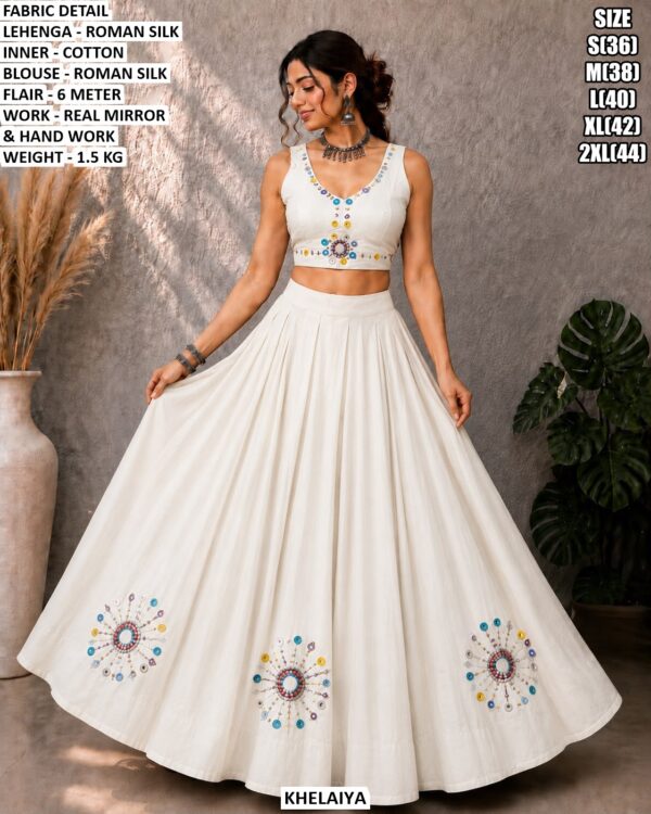 Designer Mirror Work Lehenga Design For Navratri