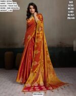 Beautiful Wedding Wear Saree With Woven Motifs