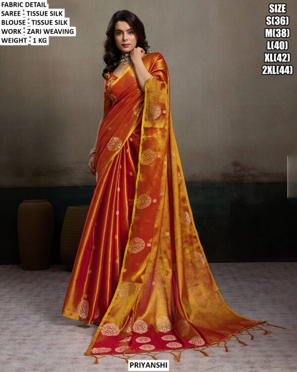 Beautiful Wedding Wear Saree With Woven Motifs