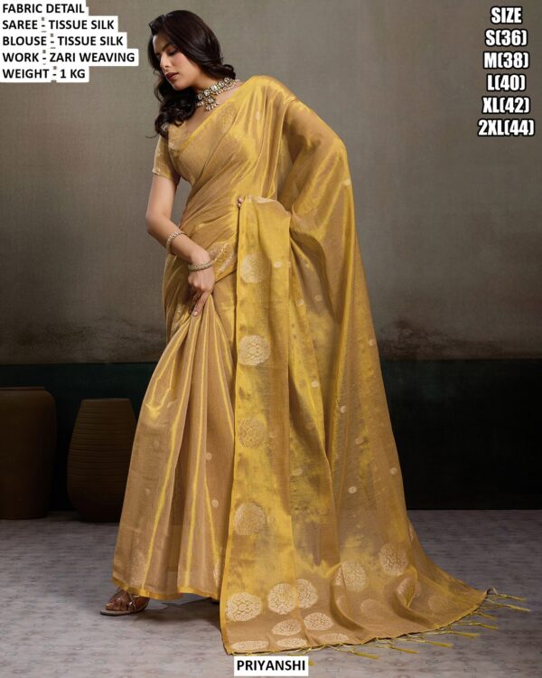 Beautiful Wedding Wear Saree With Woven Motifs