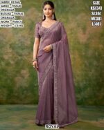 Beautiful Fancy Work Saree With Matching Blouse