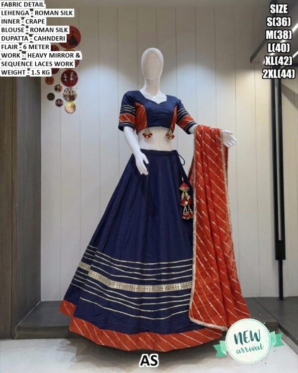 Navratri Heavy Mirror Work Lehenga For Women