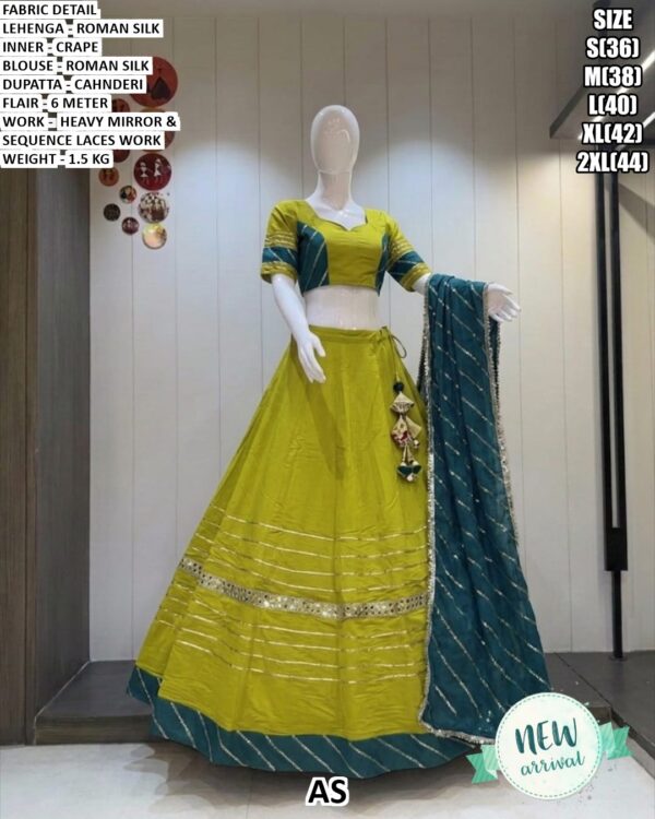 Navratri Heavy Mirror Work Lehenga For Women