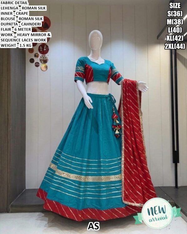 Navratri Heavy Mirror Work Lehenga For Women