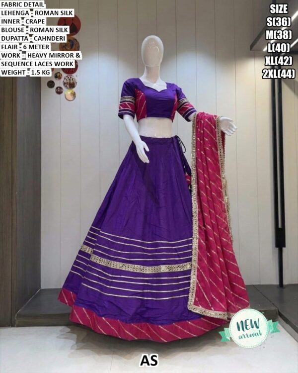 Navratri Heavy Mirror Work Lehenga For Women