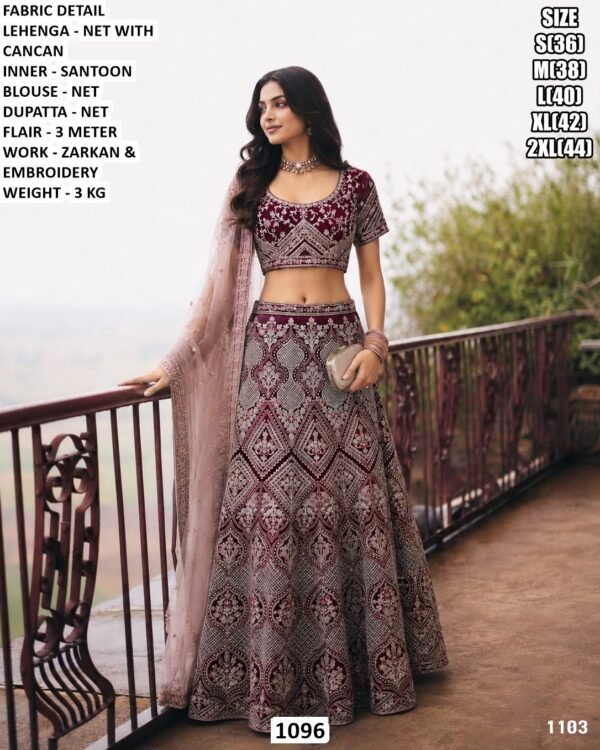 Beautiful Wedding Wear Net Lehenga For Women