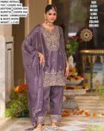 Embroidered Kurta Set With Dhoti Style Bottom