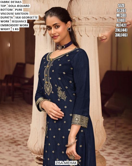 Wedding Wear Suit With Sequence Embroidery