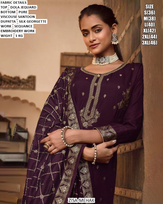 Wedding Wear Suit With Sequence Embroidery