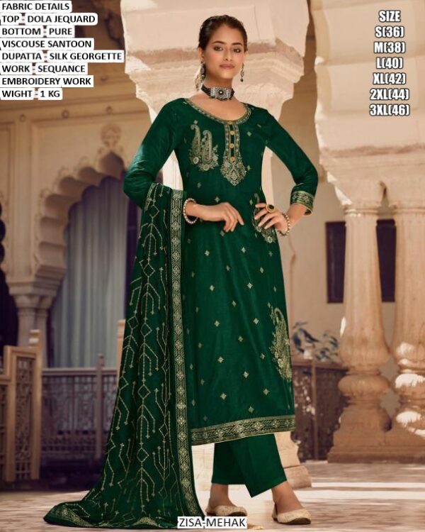 Wedding Wear Suit With Sequence Embroidery