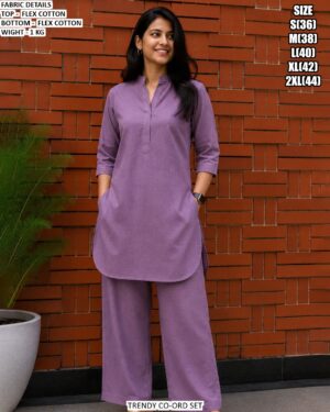 Stylish Cotton Co Ord Set For Daily Wear