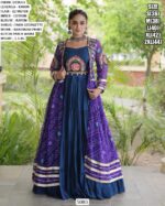 Traditional Navratri Outfit With Printed Long Jacket